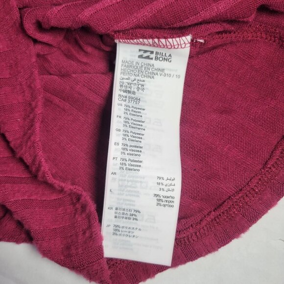 Billabong Women Faux Ribbed Wrap Long Sleeve Cotton Sweater Top Size XS - Picture 8 of 10